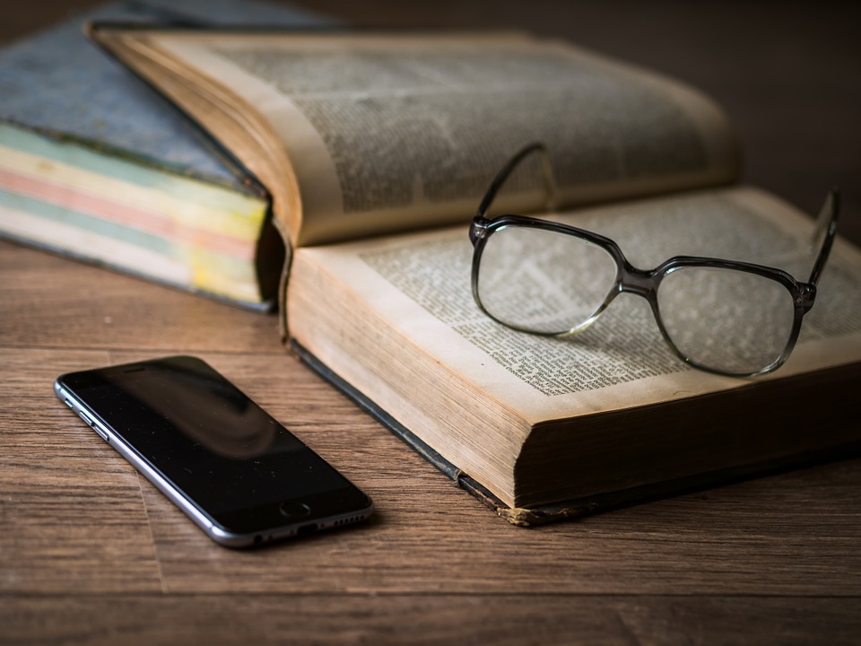 Picture of books and glasses